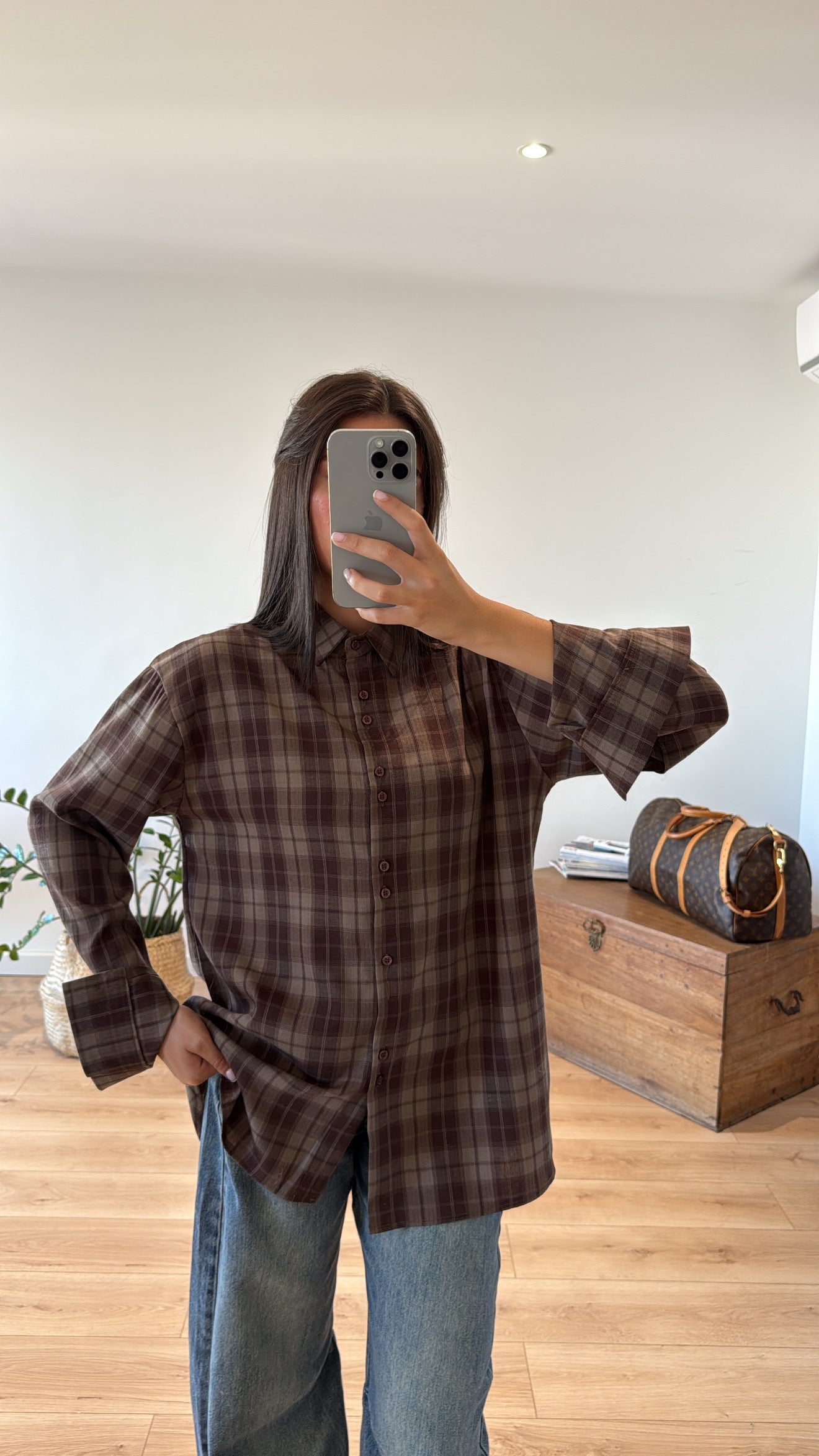 Chemise à Carreaux Chocolat