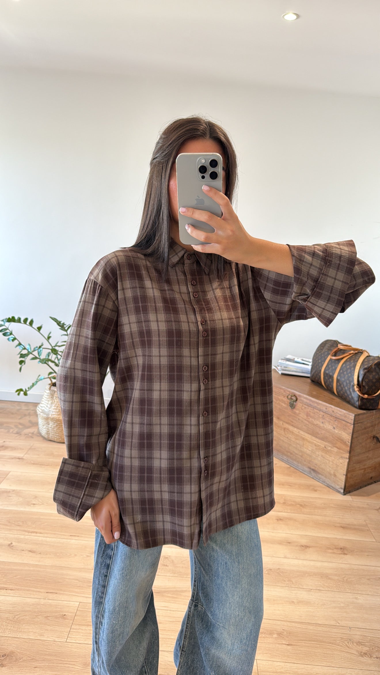 Chemise à Carreaux Chocolat