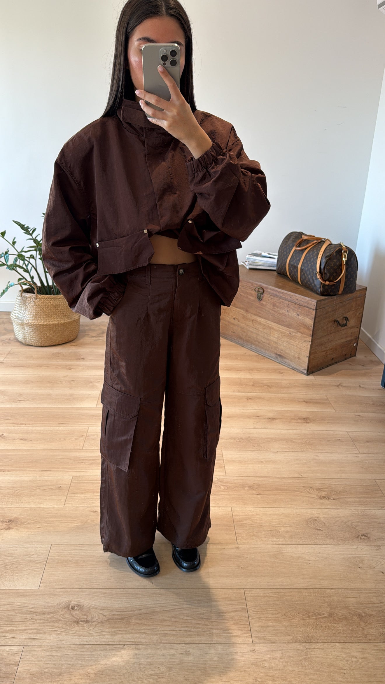 Pantalon Choco Effet Nylon