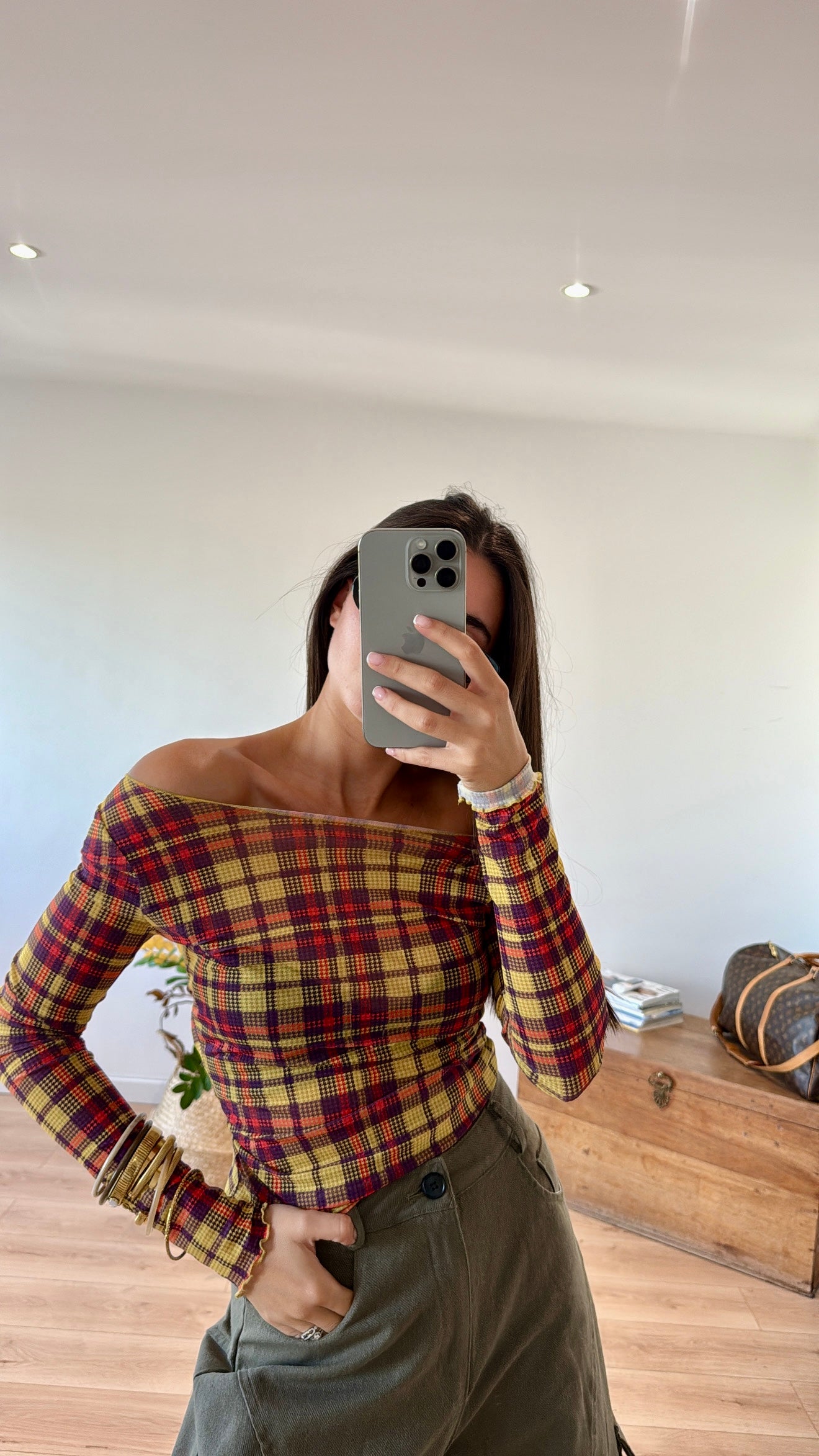 TOP ORANGE "MEI" MANCHES LONGUES