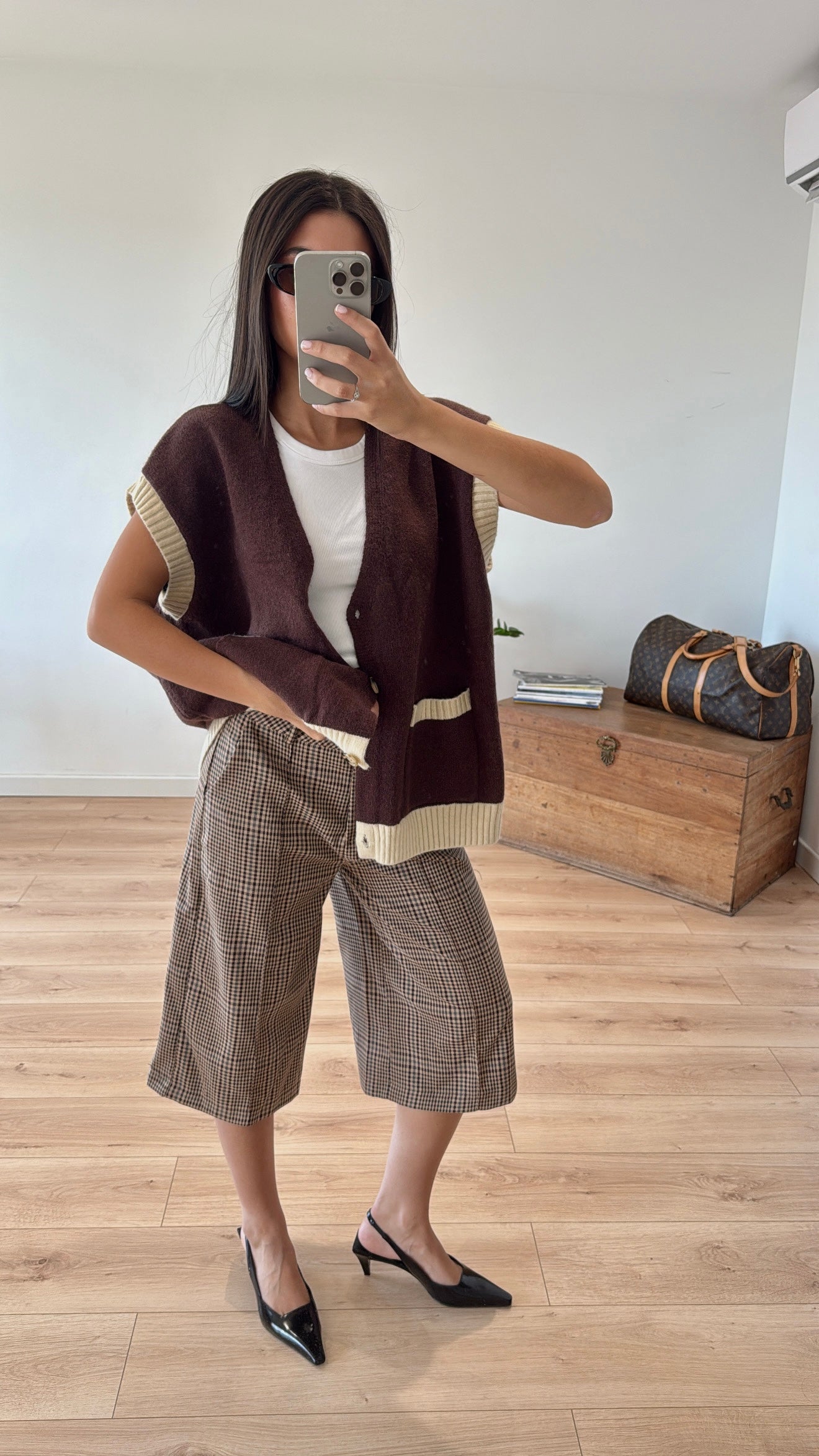 Bermuda "Sophie" à carreaux MARRON