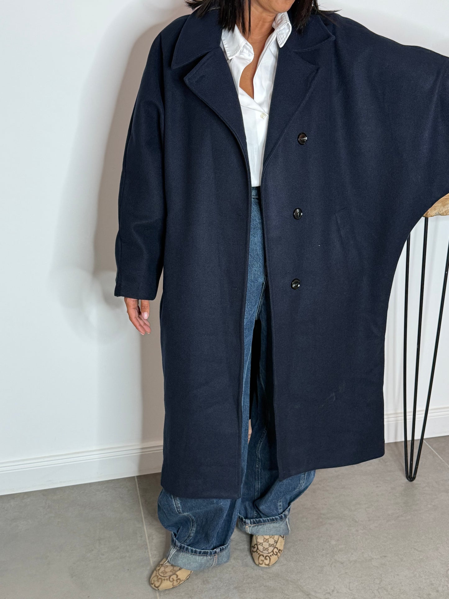 MANTEAU long oversize LEU MARINE