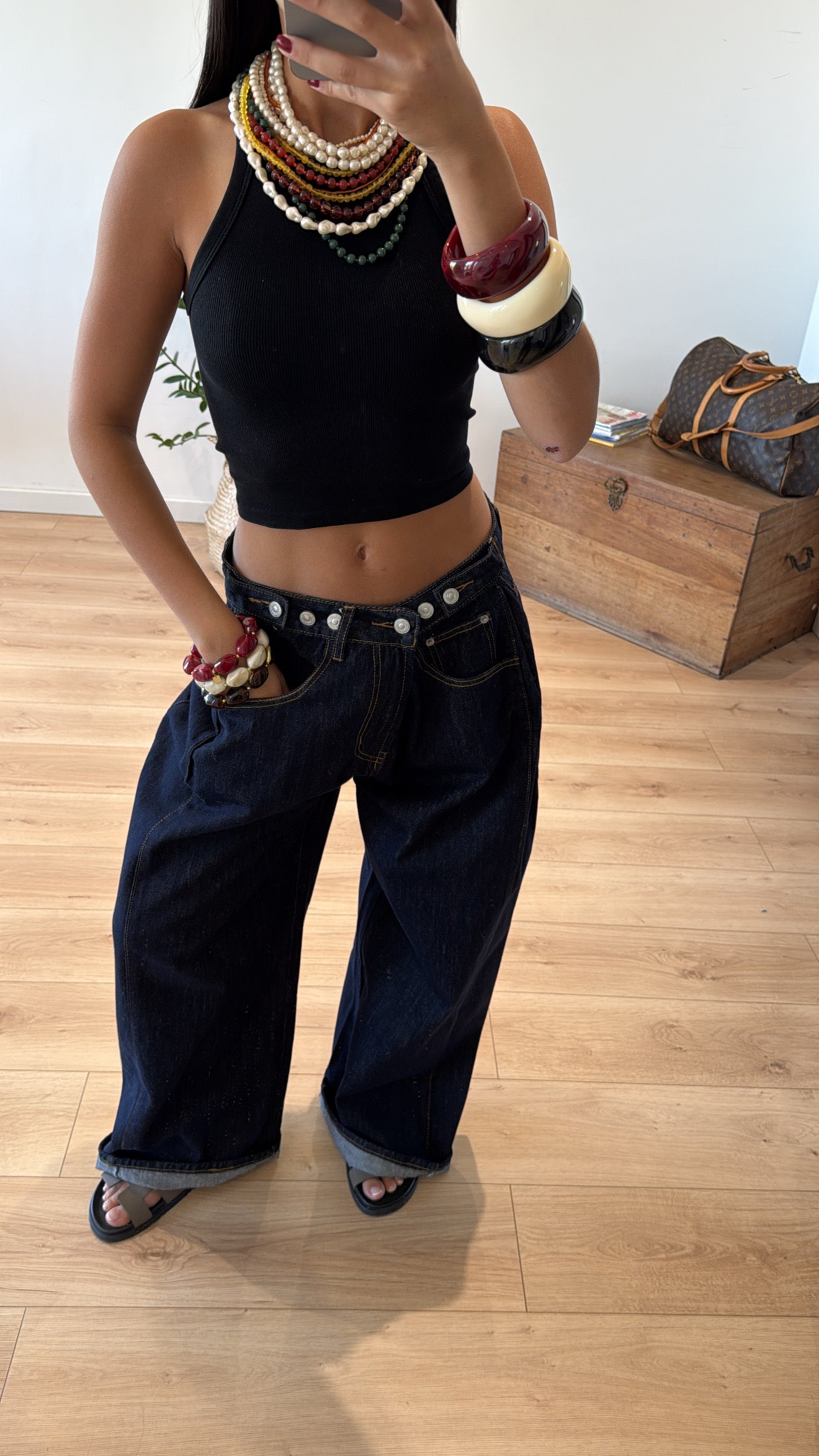 JEAN LARGE "ASHLEY" - DENIM BRUT