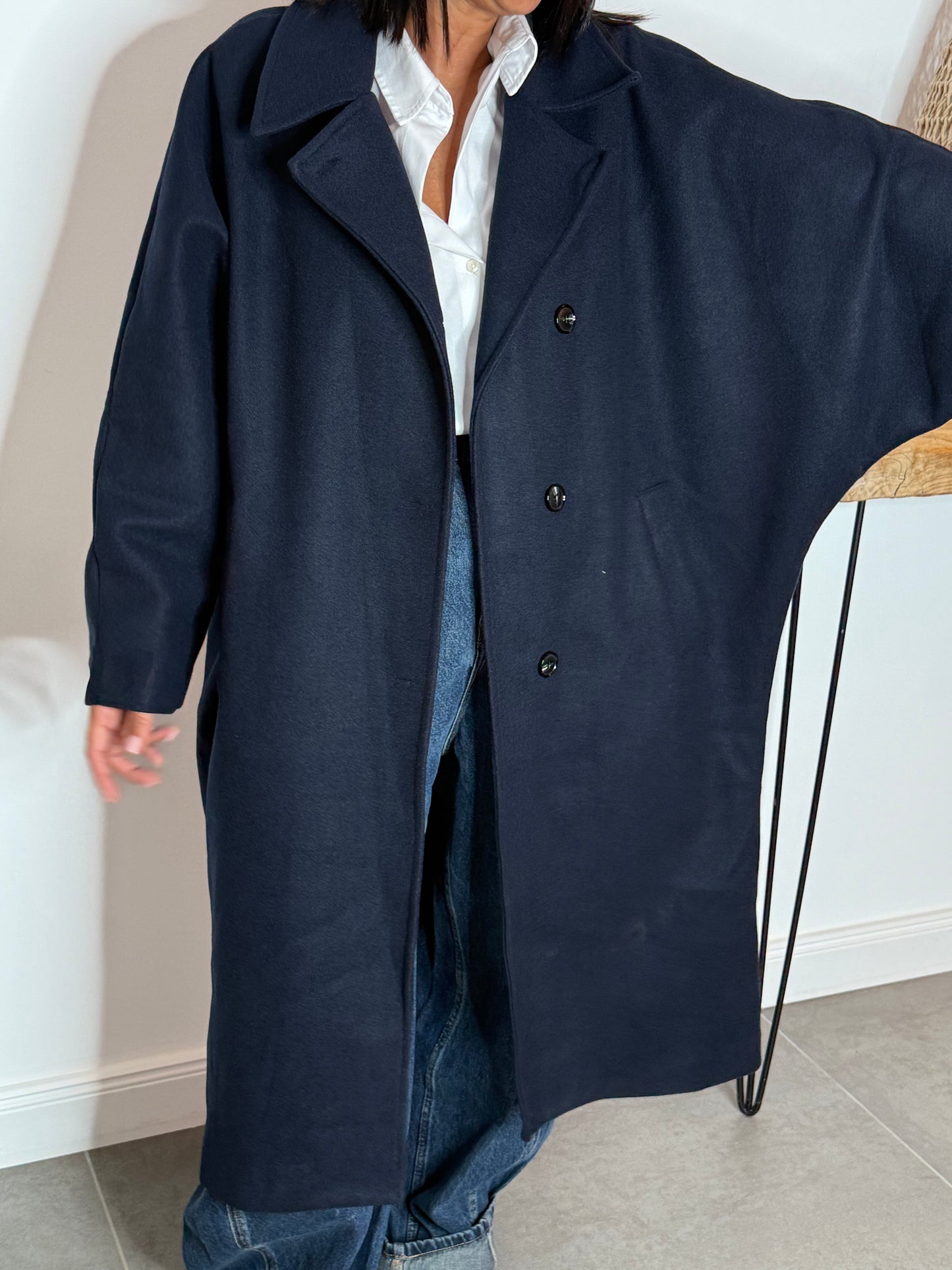 MANTEAU long oversize LEU MARINE
