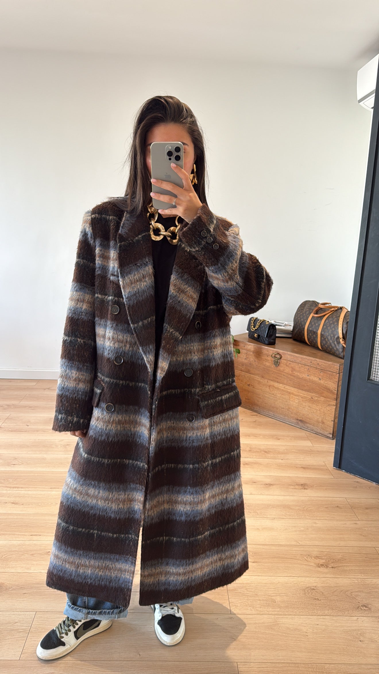 Manteau Iconique Rayé