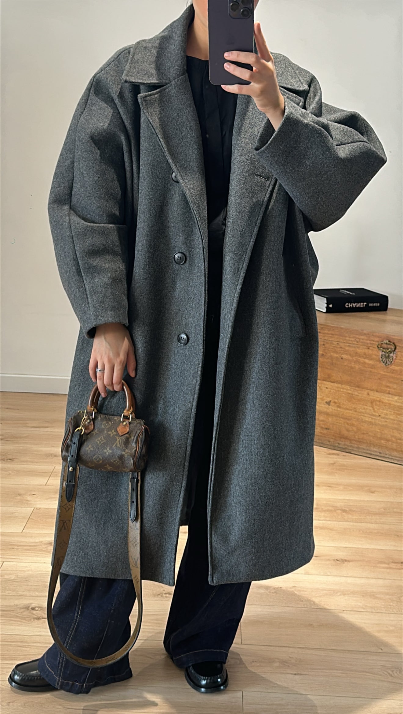 MANTEAU long oversize GRIS