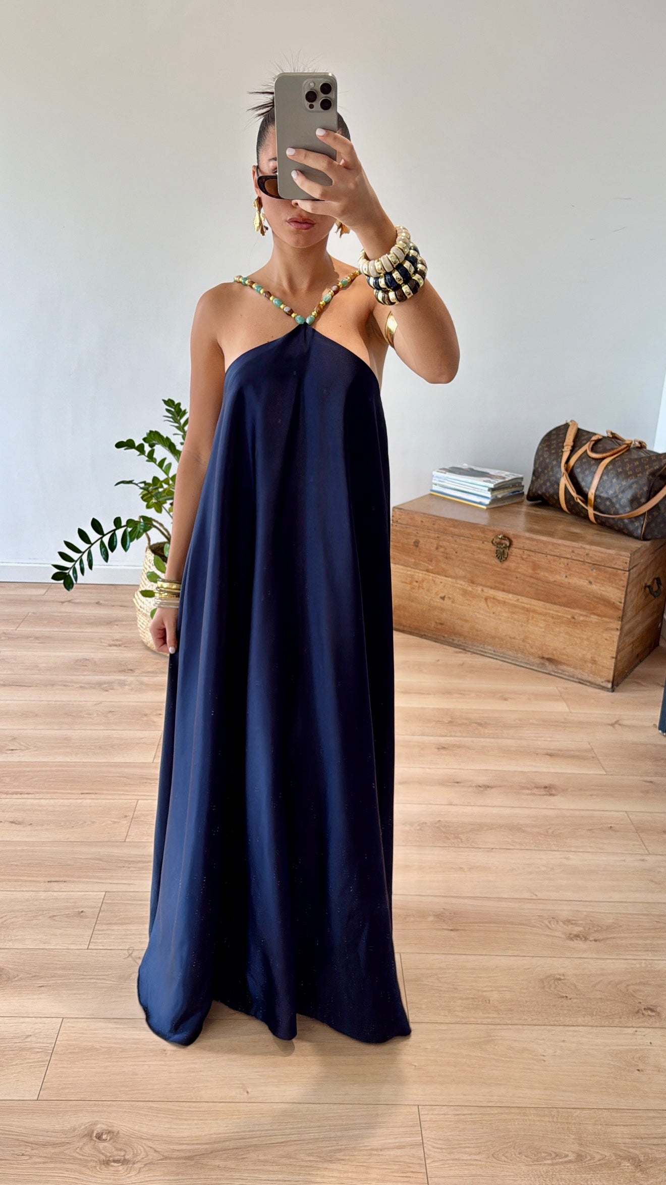 ROBE LONGUE BLEU MARINE "SOPHIE"