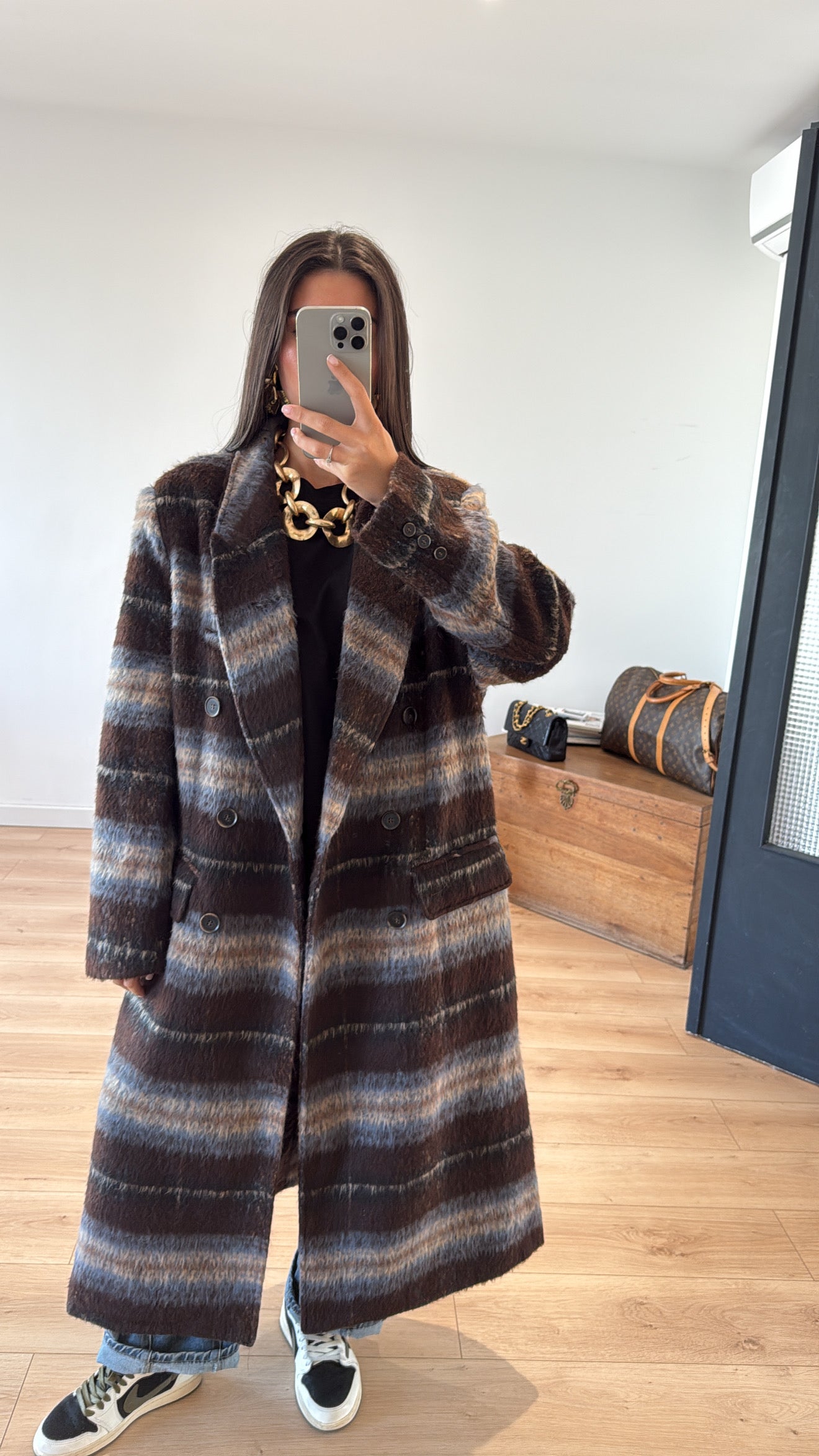 Manteau Iconique Rayé