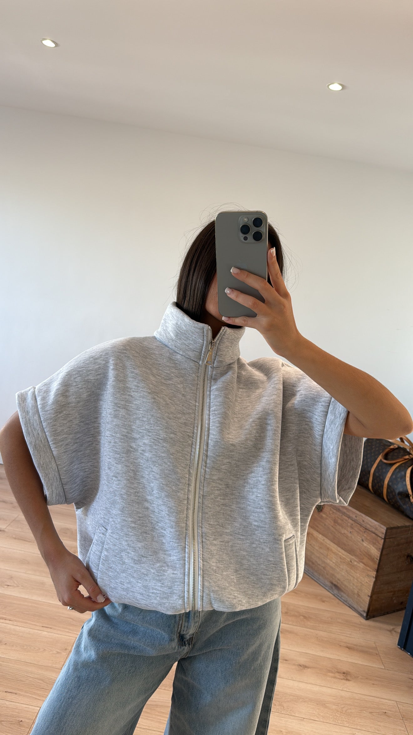 VESTE « ENZO » EN JOGGING GRIS