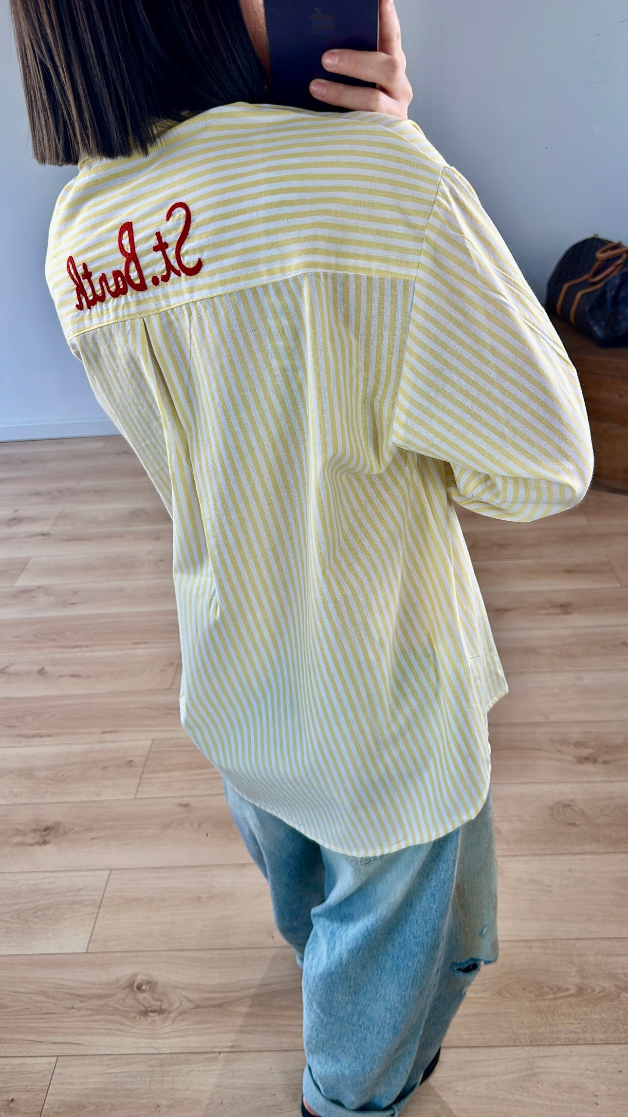 Chemise "st barth" à rayures JAUNE