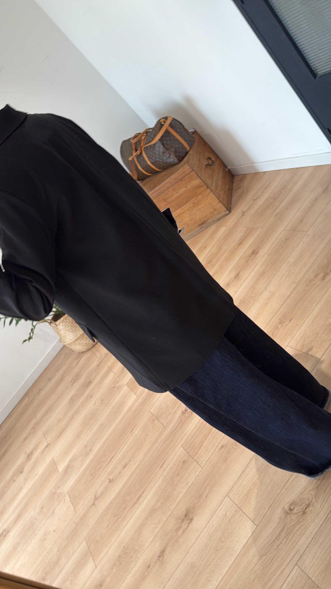 BLAZER OVERSIZE "LIVY" À REVERS - NOIR