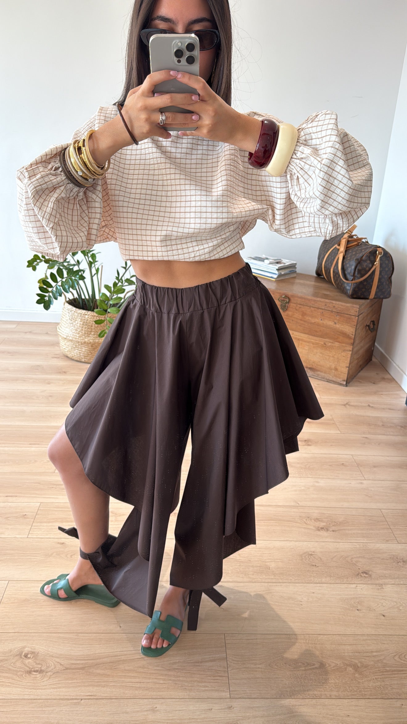PANTALON CHOCOLAT "LÉSIA"