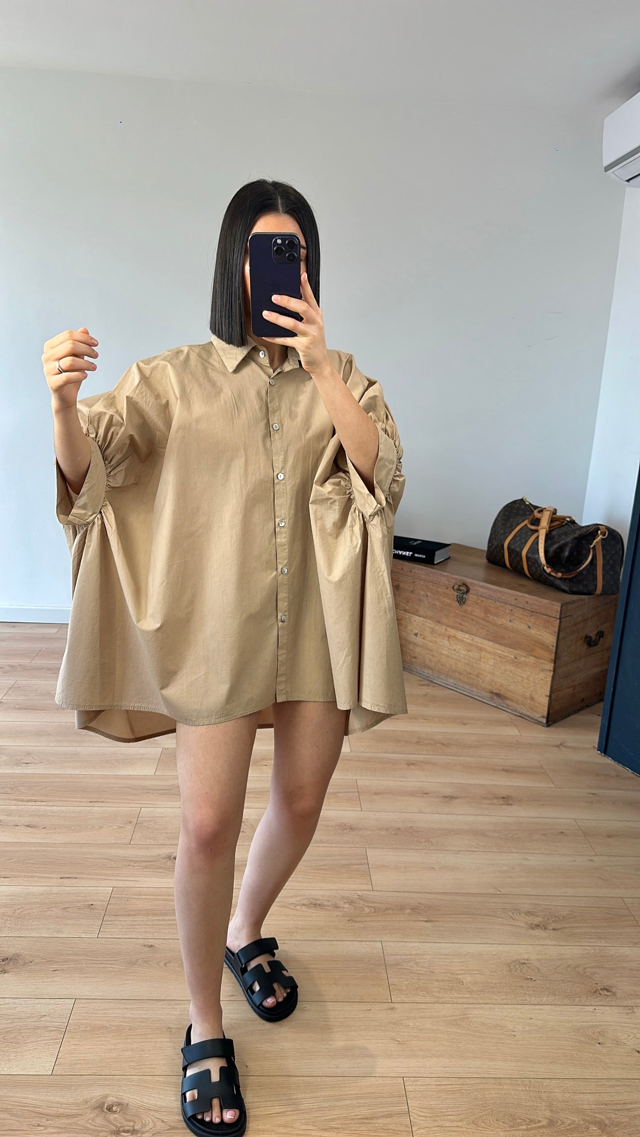 Chemise "Séréna" oversize CAMEL