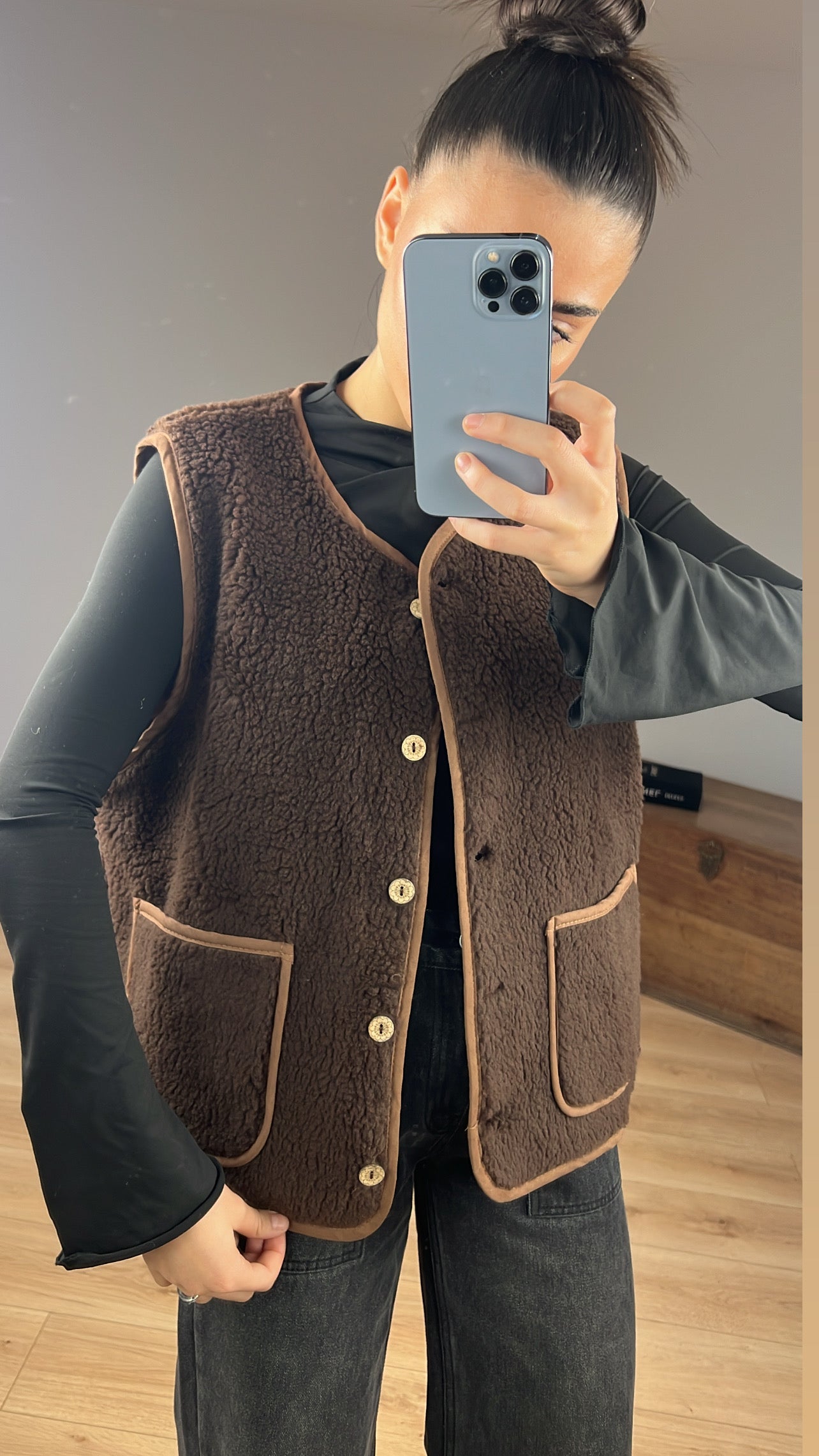 Gilet "Marlène" sans manches CHOCO