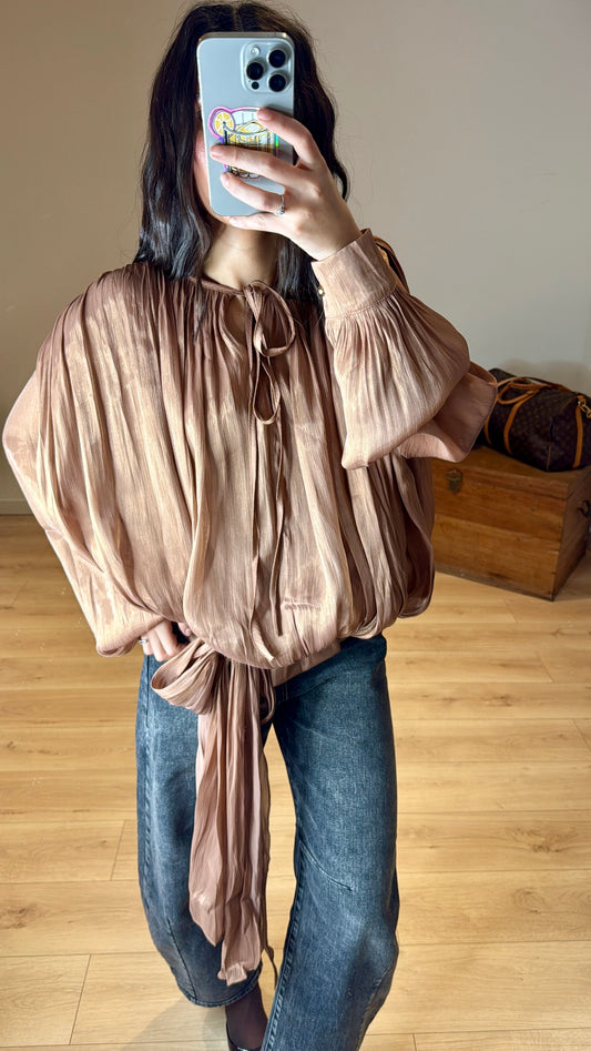 BLOUSE SATINÉE "MARGOT" CUIVRE