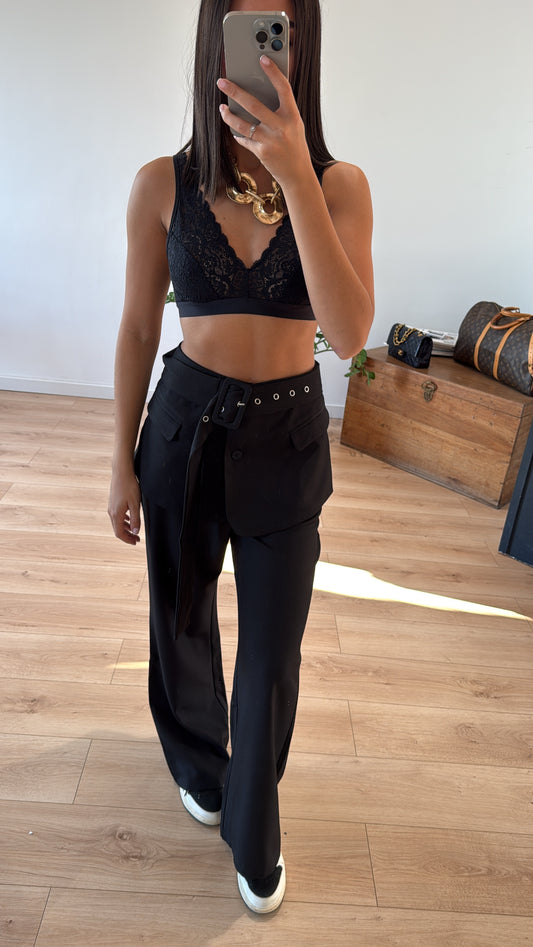 Pantalon Noir Structuré Chic