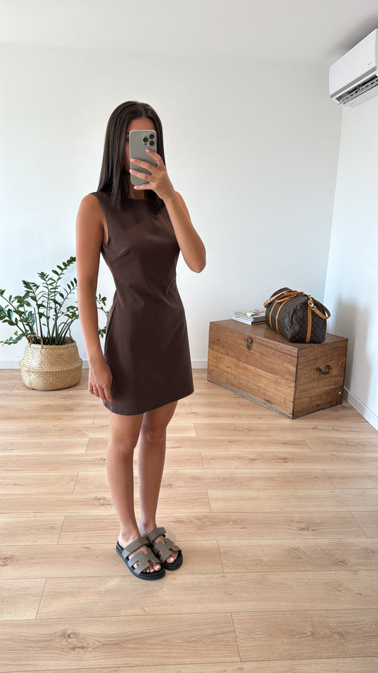 ROBE COURTE "CLAUDIA" CHOCOLAT