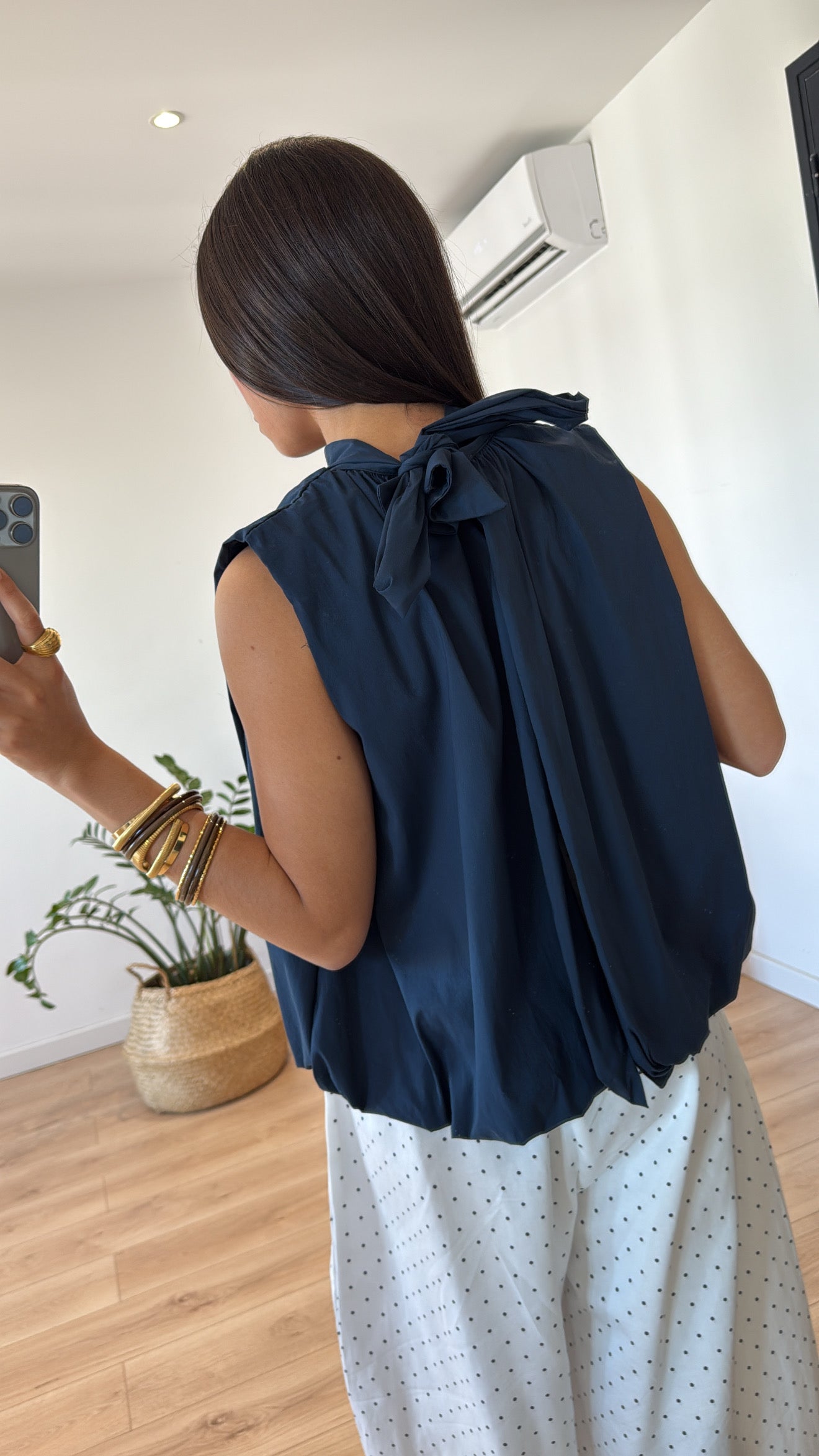 "REBECCA" BLUE BLOUSE