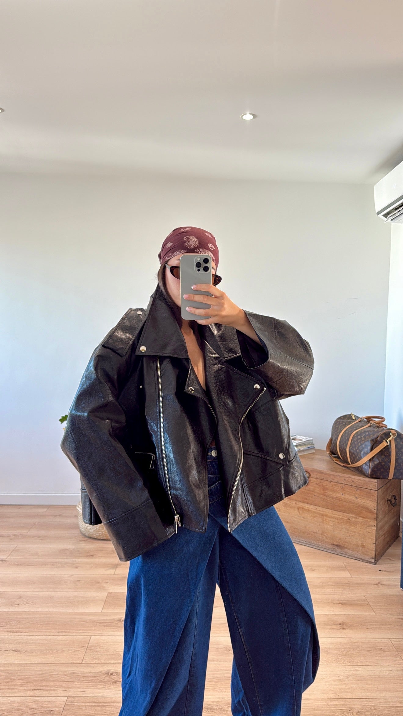 PERFECTO "TRAVIS" OVER SIZE CUIR SYNTHÉTIQUE