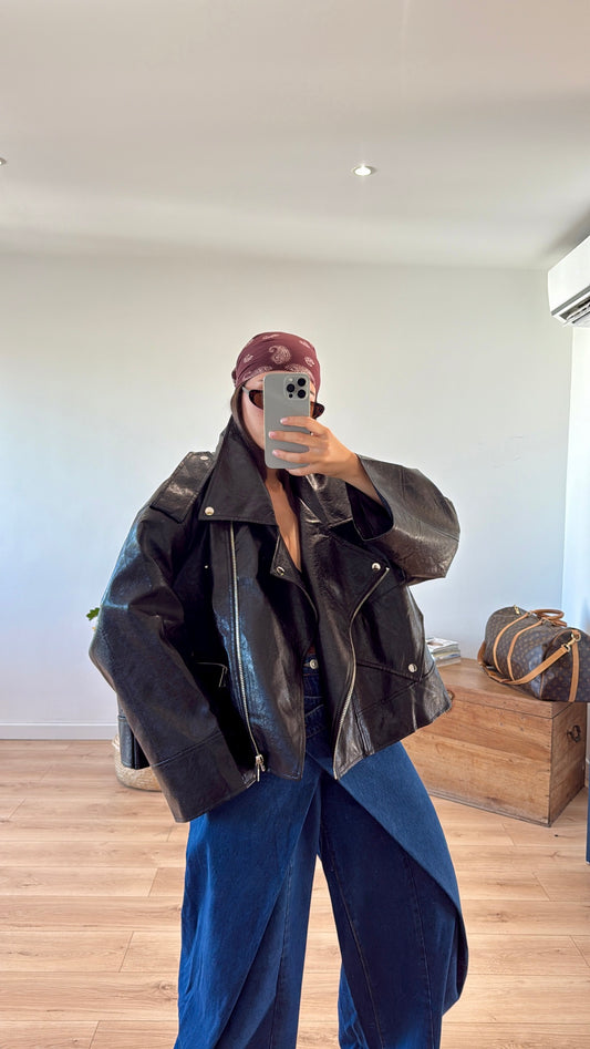 PERFECTO "TRAVIS" OVER SIZE CUIR SYNTHÉTIQUE