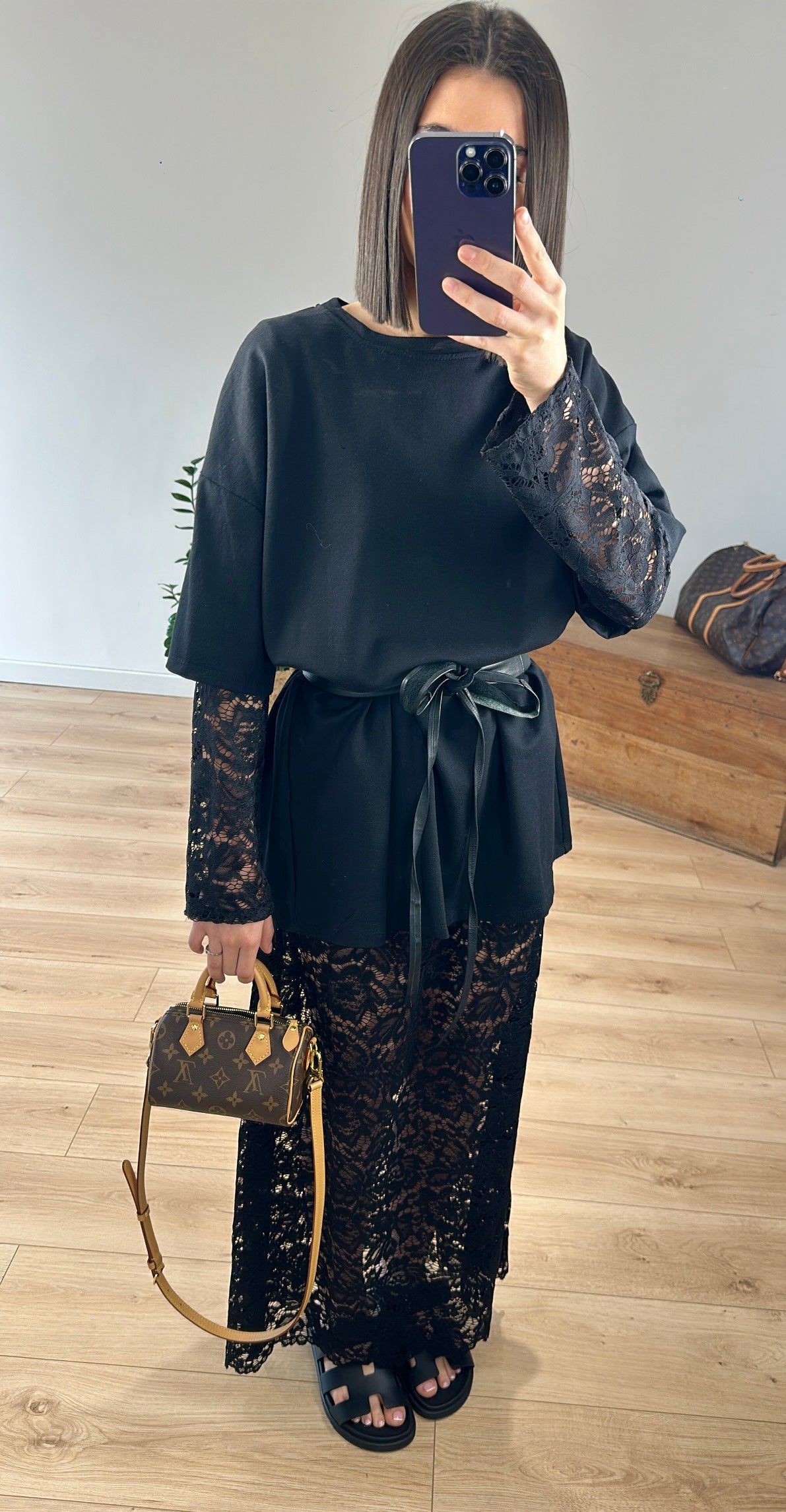 Robe T-shirt Longue NOIRE