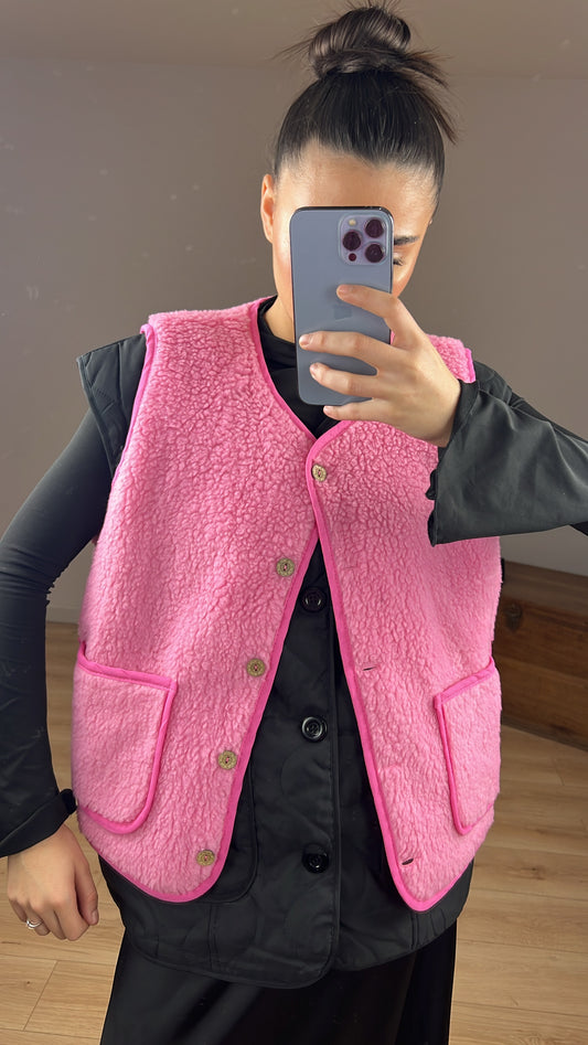 Gilet "Marlène" sans manches ROSE