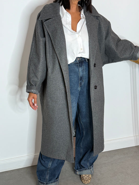 MANTEAU long oversize GRIS