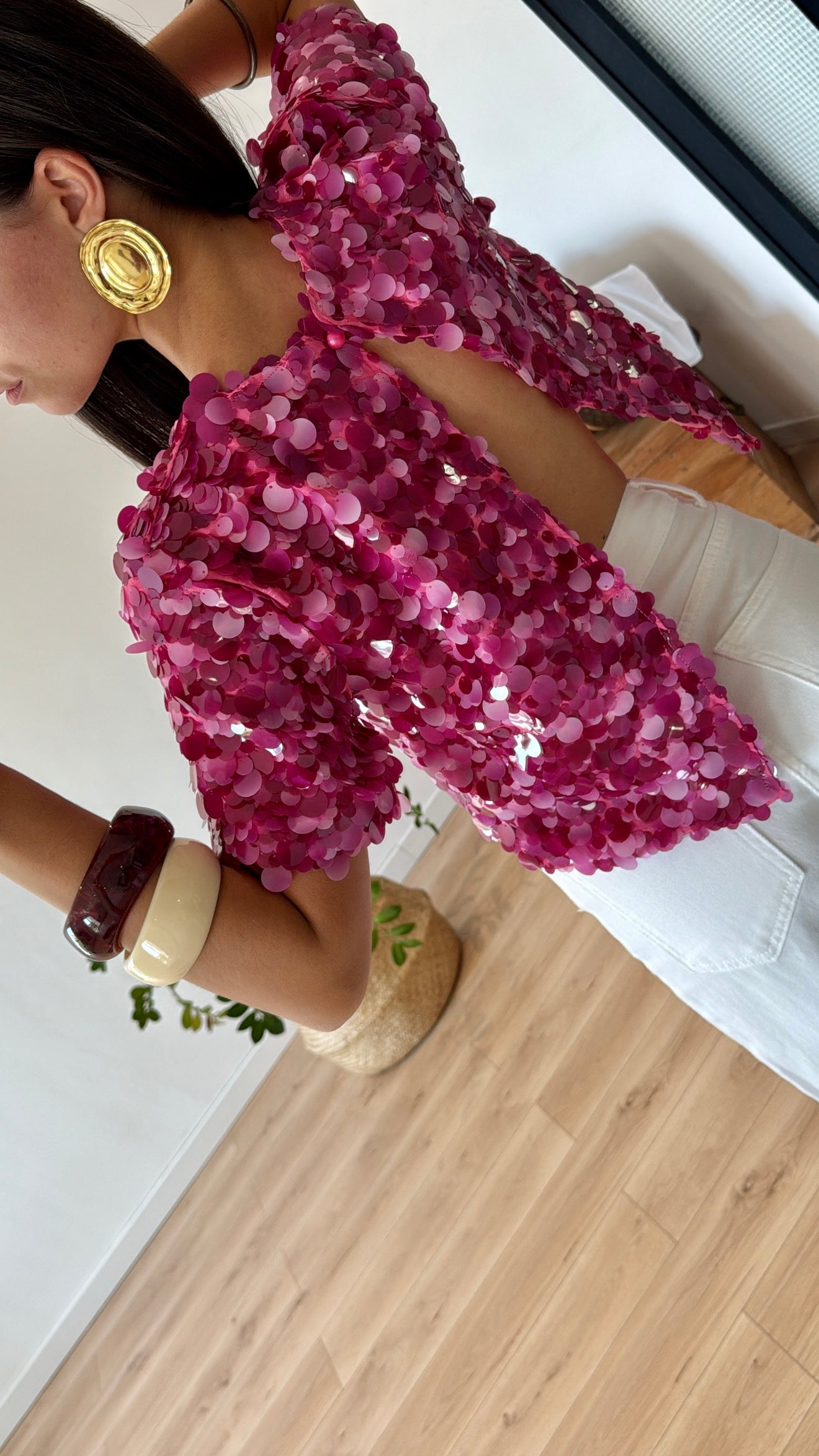 TOP ROSE SEQUINS "CLARISSE"