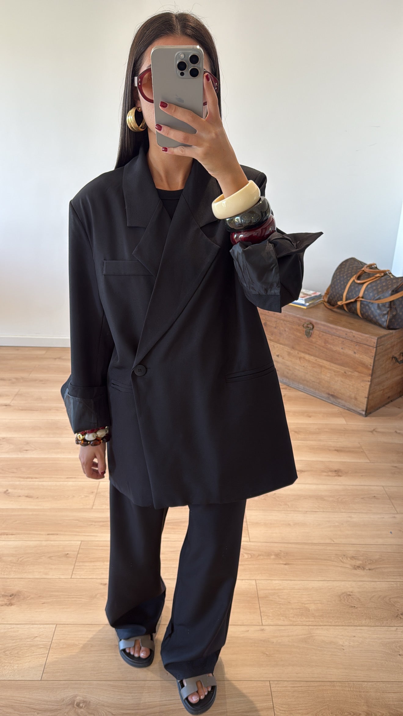 ENSEMBLE TAILLEUR CROISÉ "MAYA" - NOIR
