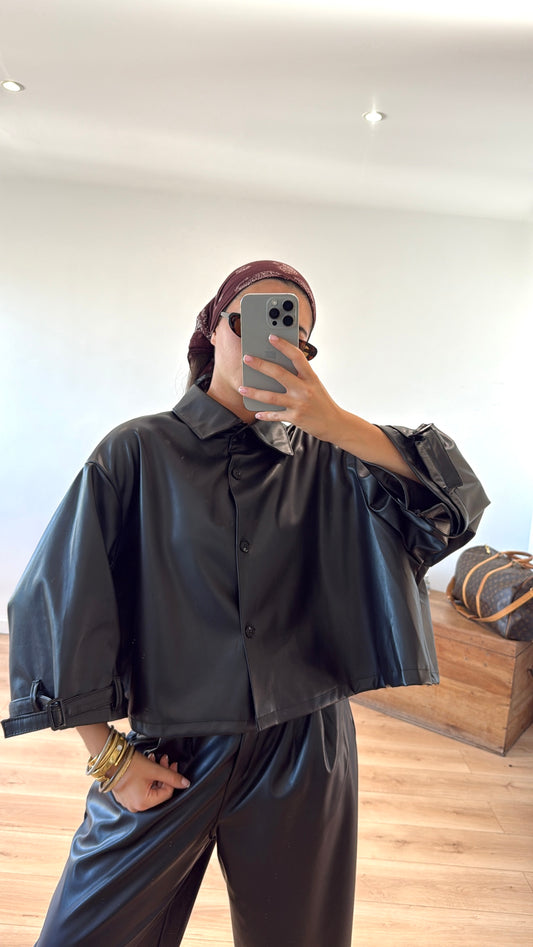 VESTE "MEI" CUIR SYNTHÉTIQUE