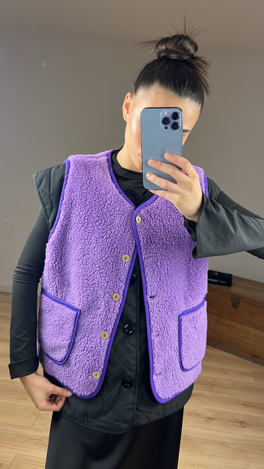 Gilet "Marlène" sans manches VIOLET pré commande