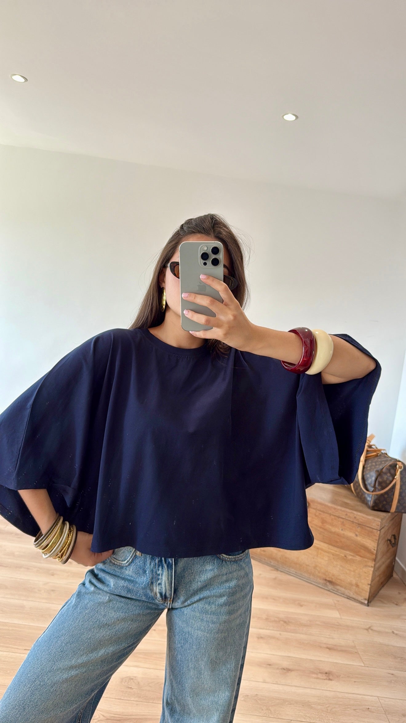 TOP BLEU MARINE "CHLOÉ"
