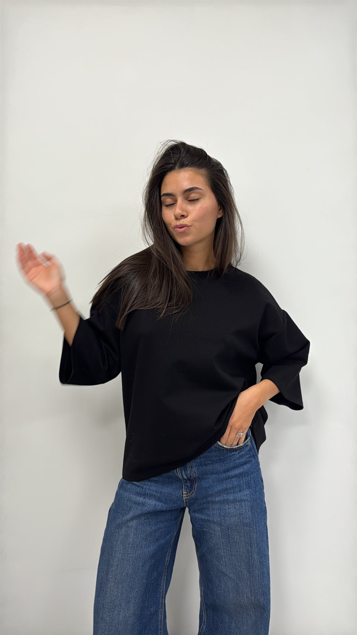 T-SHIRT NOIR "COEUR" "HAILEY"
