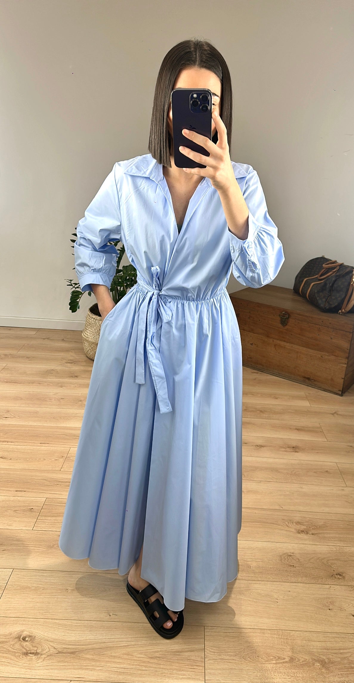 Robe longue "Ophélia" BLEU