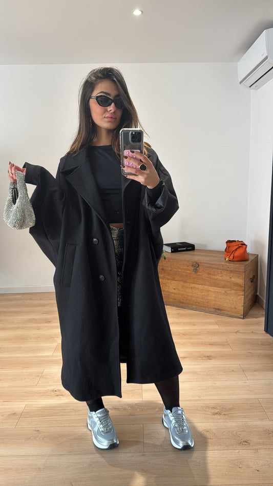 MANTEAU long oversize NOIR