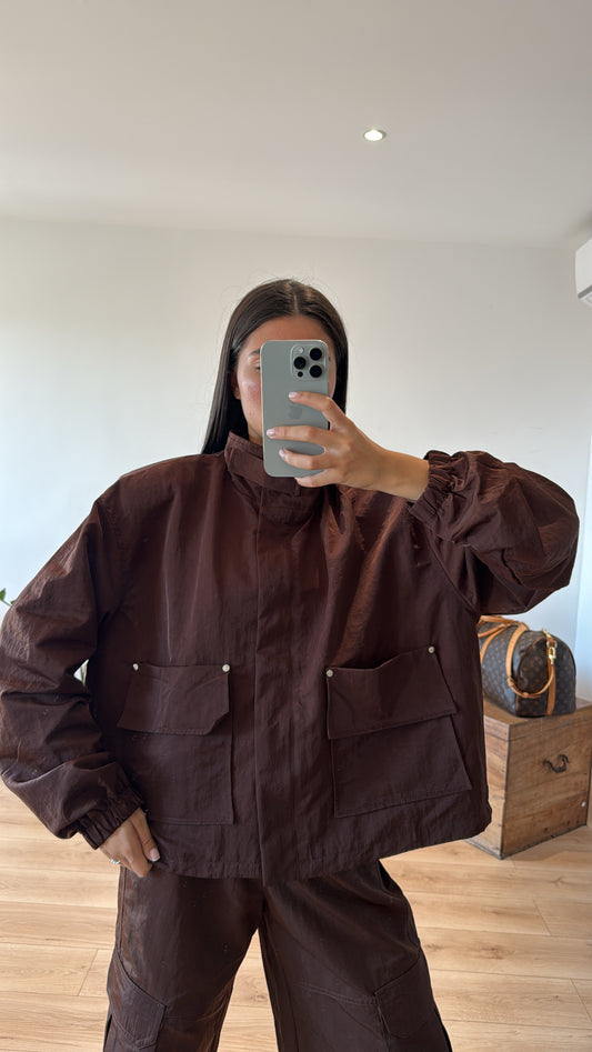 Chocolate Nylon Jacket