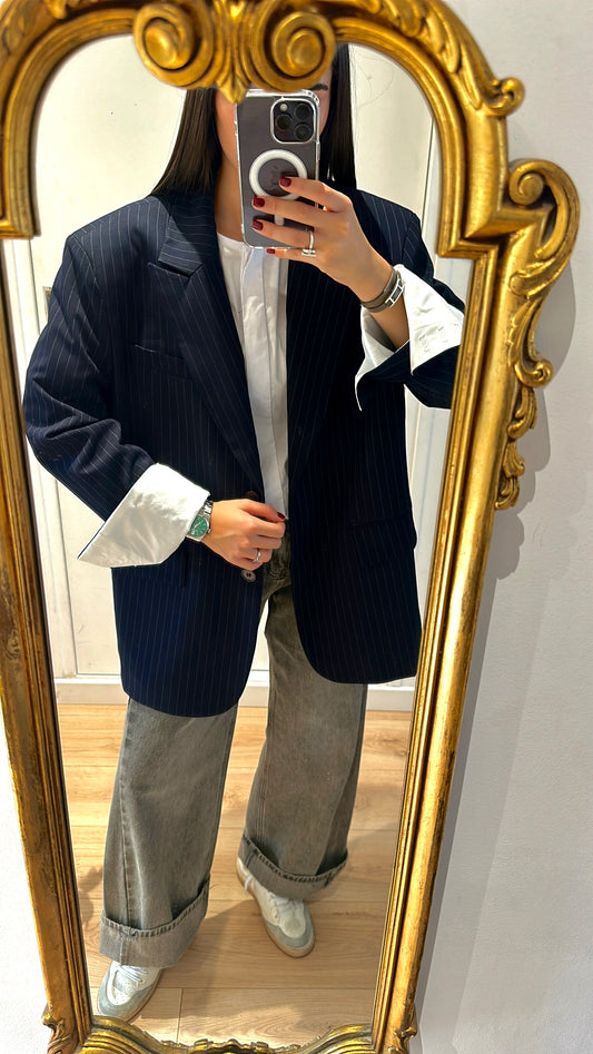 Blazer qualité premium over size bleu marine  "Kendall"