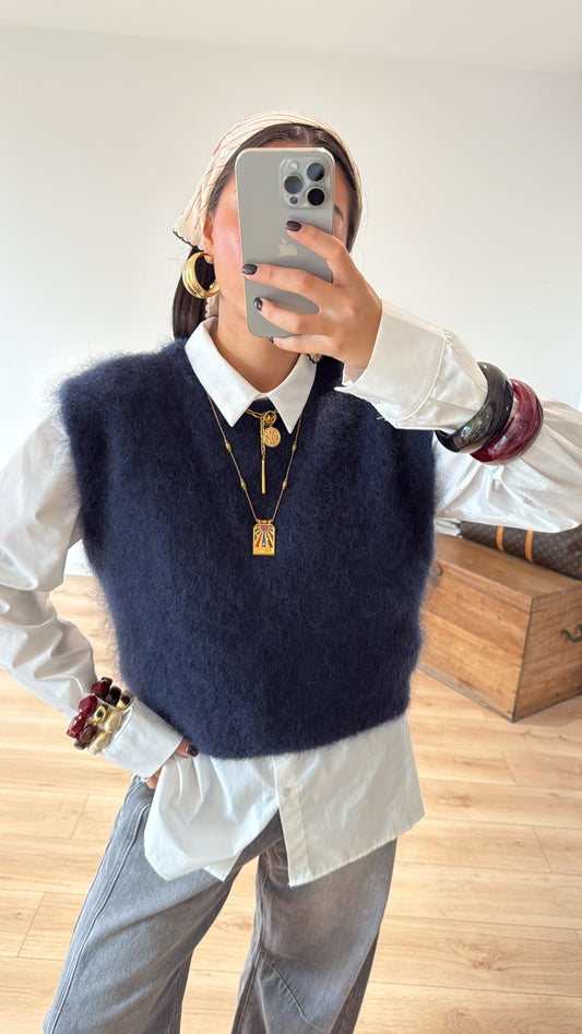 PULL "LISE" BLEU MARINE