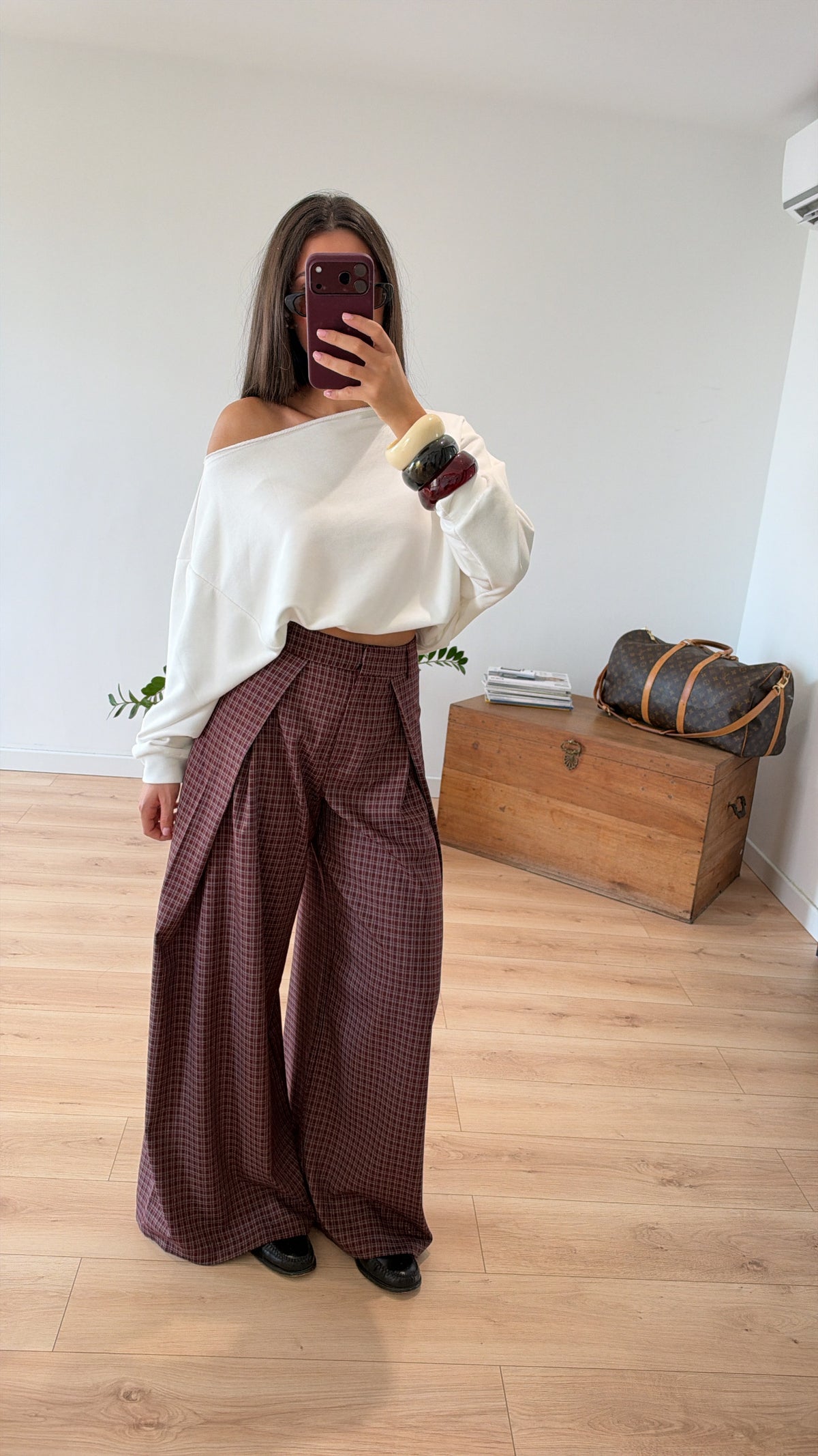 PANTALON "THOMAS" À CARREAUX BORDEAUX PRÉ COMMANDE 09/10