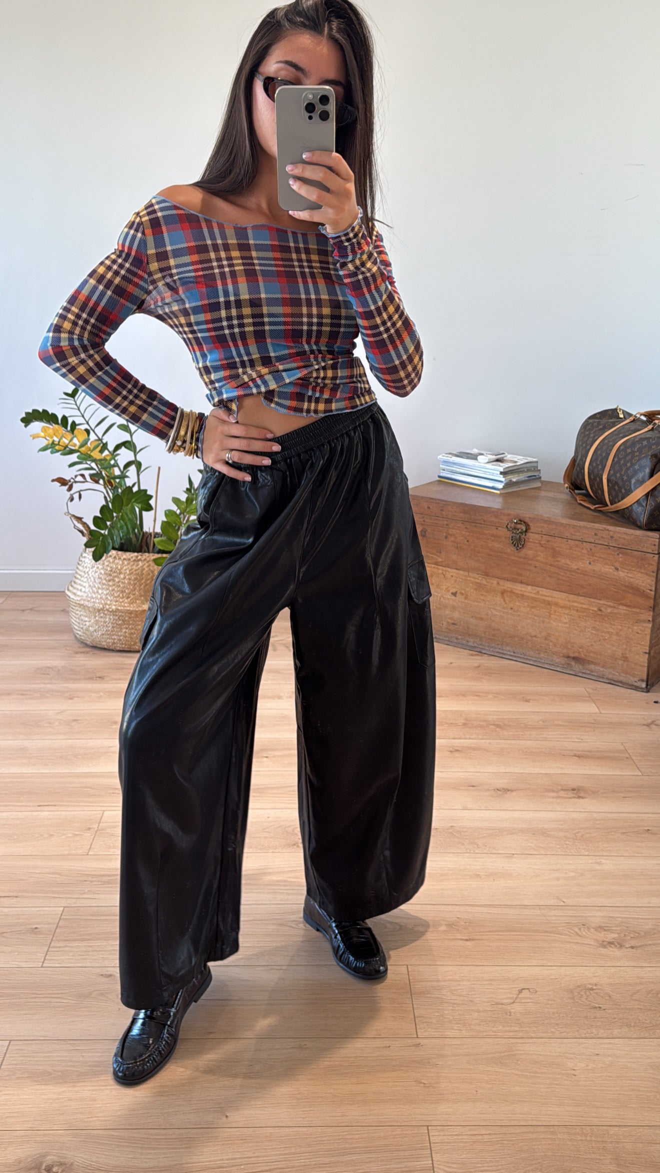PANTALON NOIR "CAPUCINE CUIR SYNTHÉTIQUE