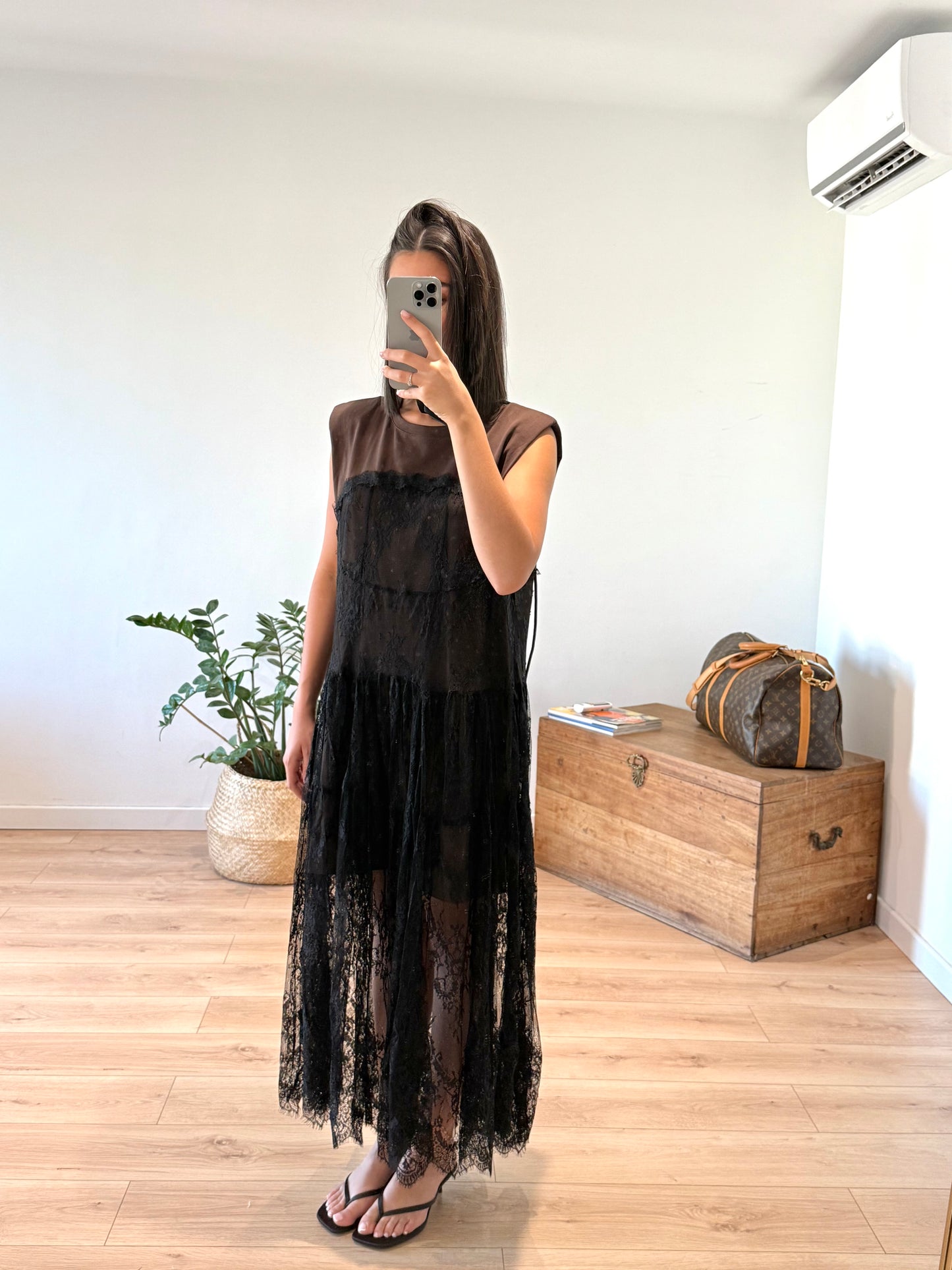 Robe dentelle "Cléo" Chocolat