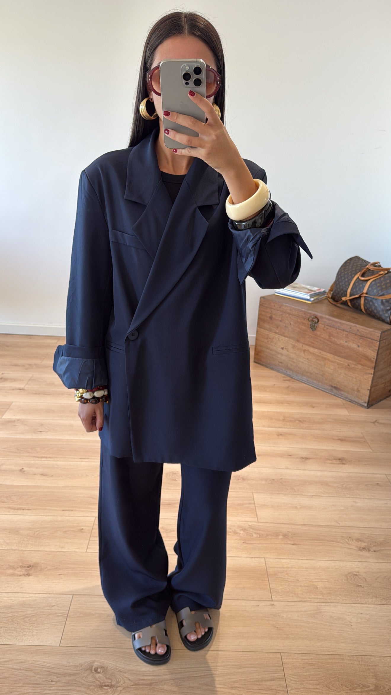 ENSEMBLE TAILLEUR CROISÉ "MAYA" - bleu marine