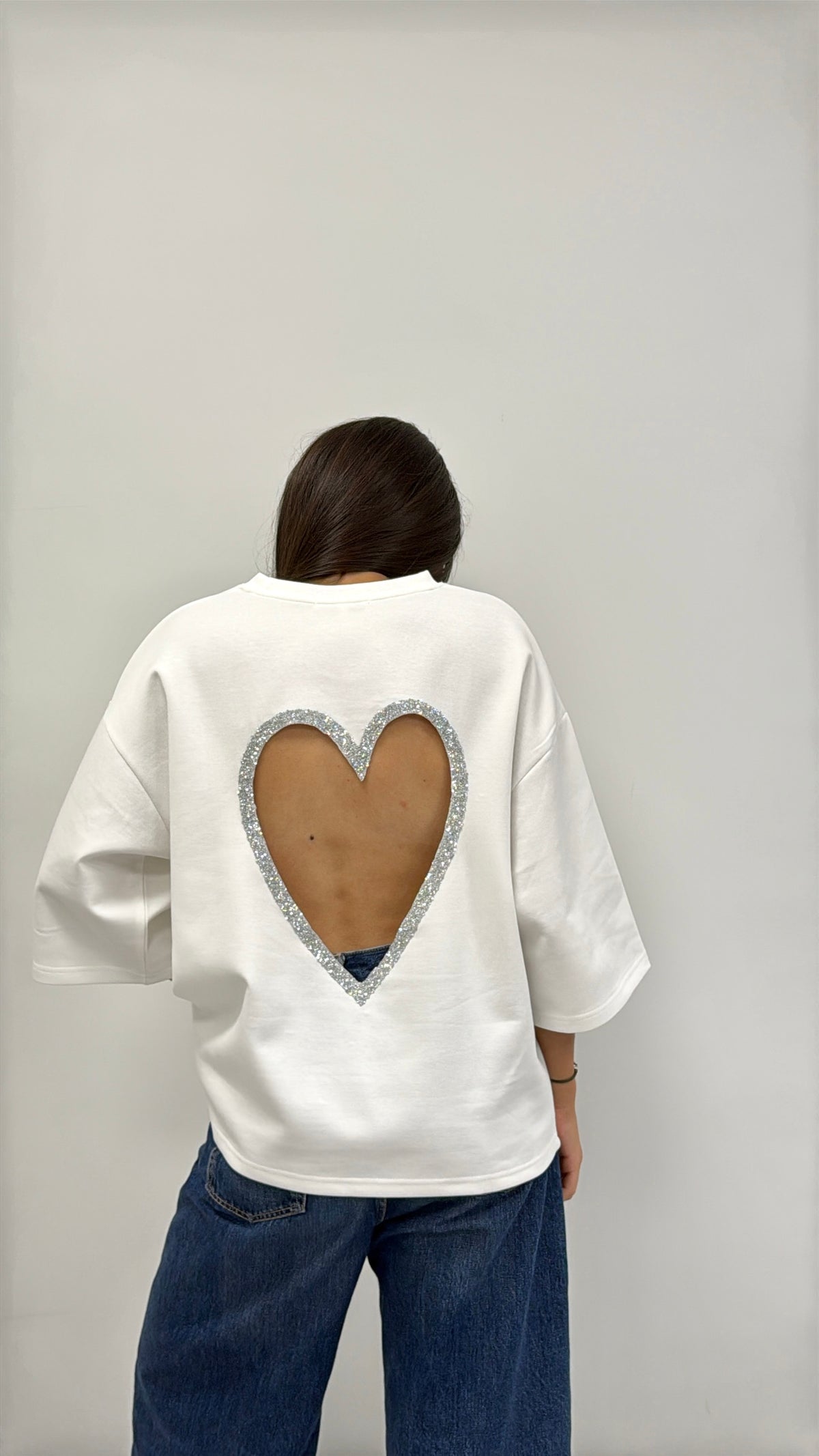 T-SHIRT BLANC "COEUR" "HAILEY"