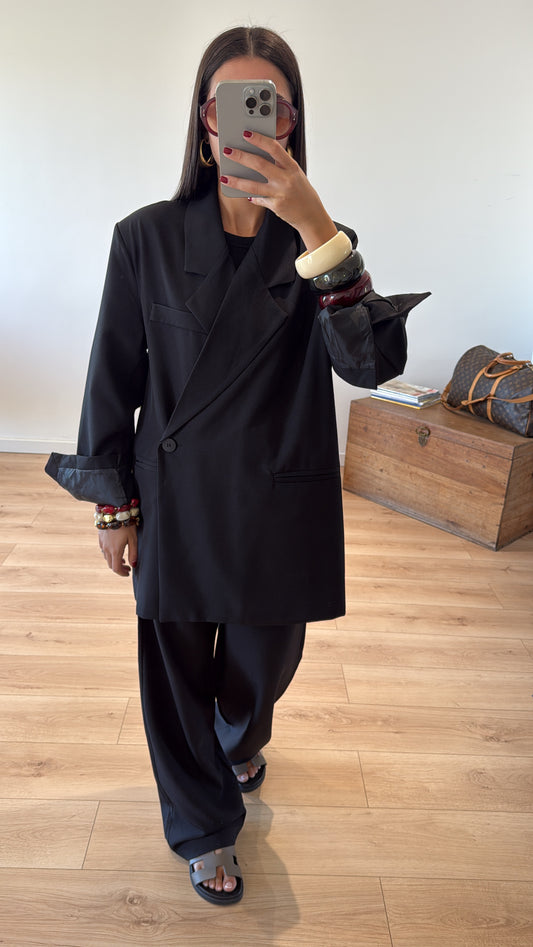 ENSEMBLE TAILLEUR CROISÉ "MAYA" - NOIR