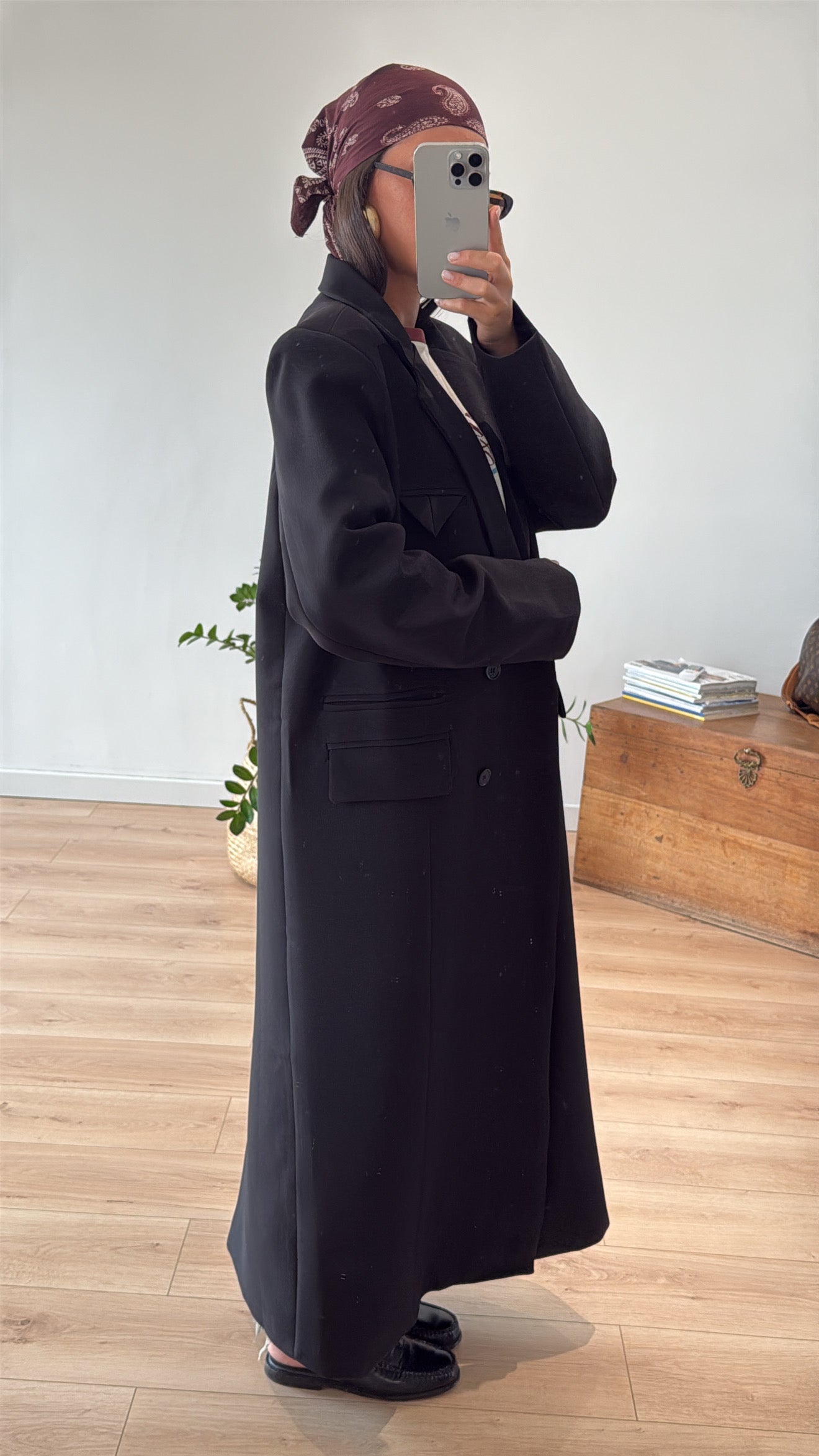 BLAZER LONG "LÉO" NOIR