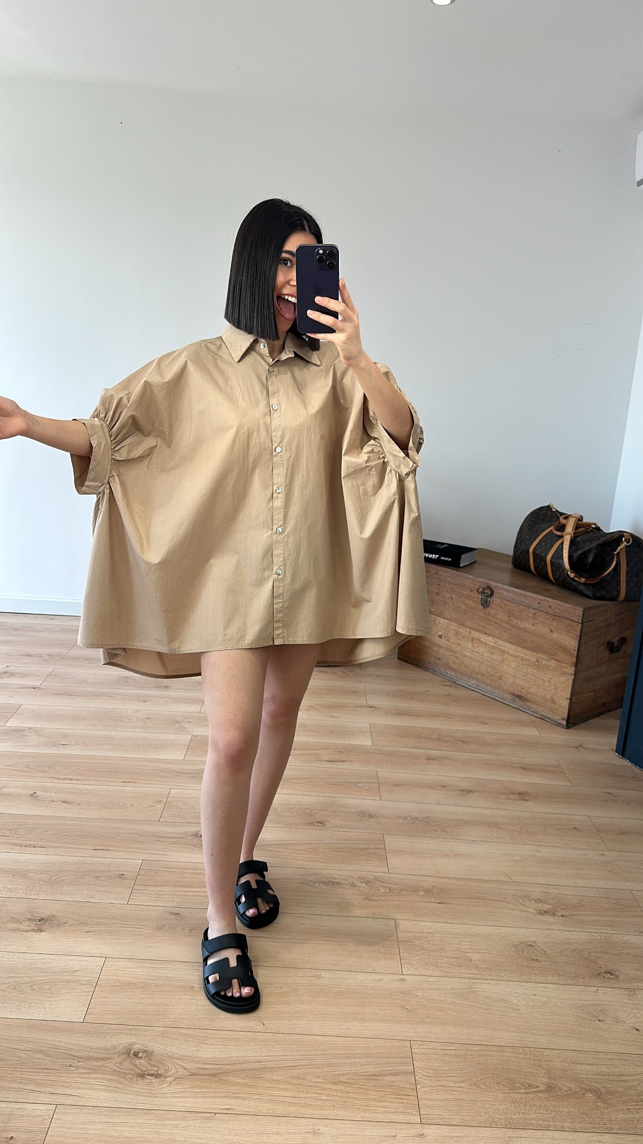 Chemise "Séréna" oversize CAMEL