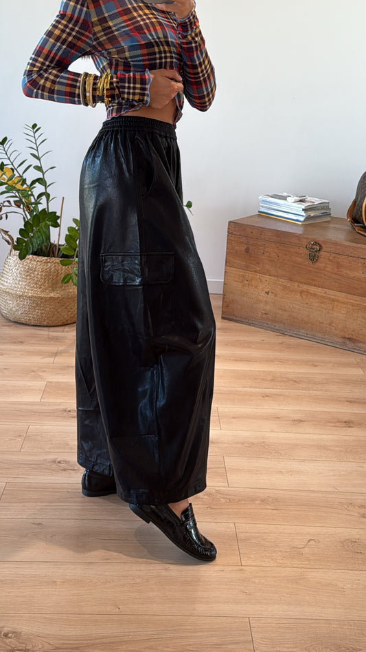 PANTALON NOIR "CAPUCINE CUIR SYNTHÉTIQUE
