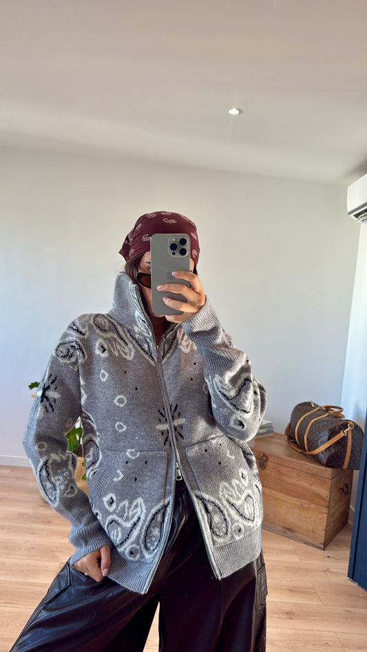 GILET GRIS "NOA"