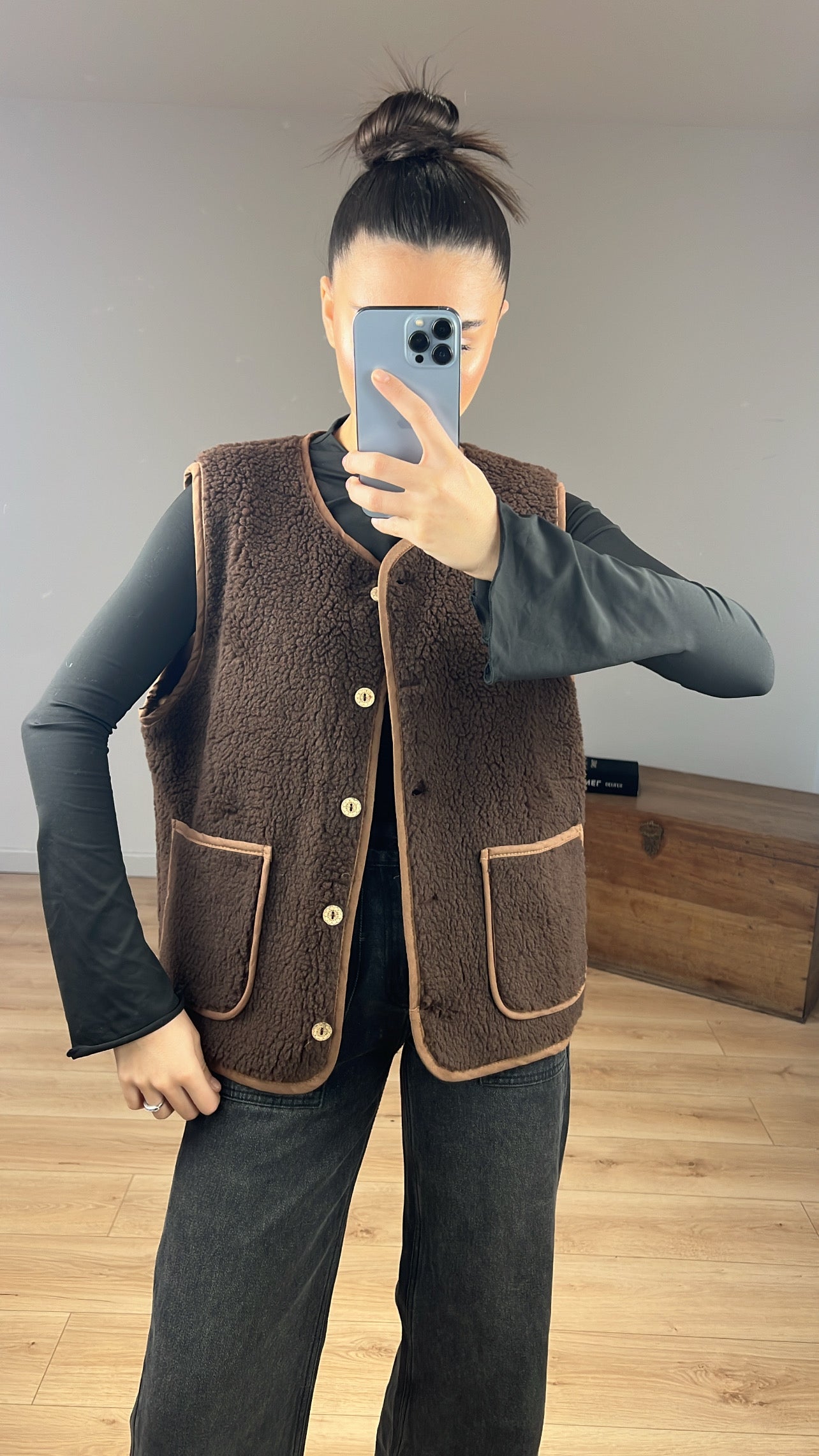 Gilet "Marlène" sans manches CHOCO