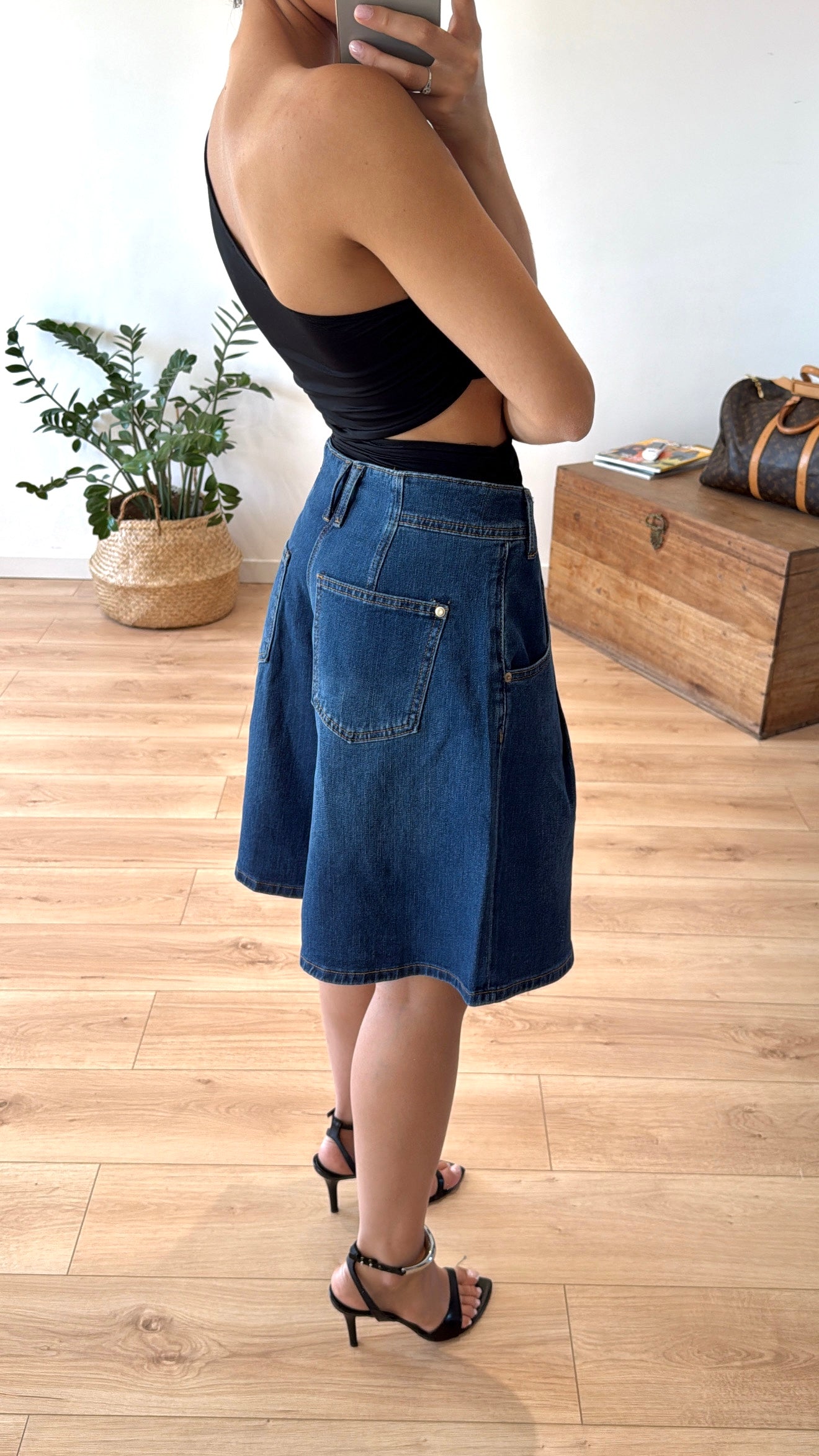 Bermuda "Nora" en jean bleu